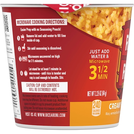 Rice-A-Roni Rice-A-Roni Instant Cup Four Cheese 2.25 oz., PK12 '00015300014220